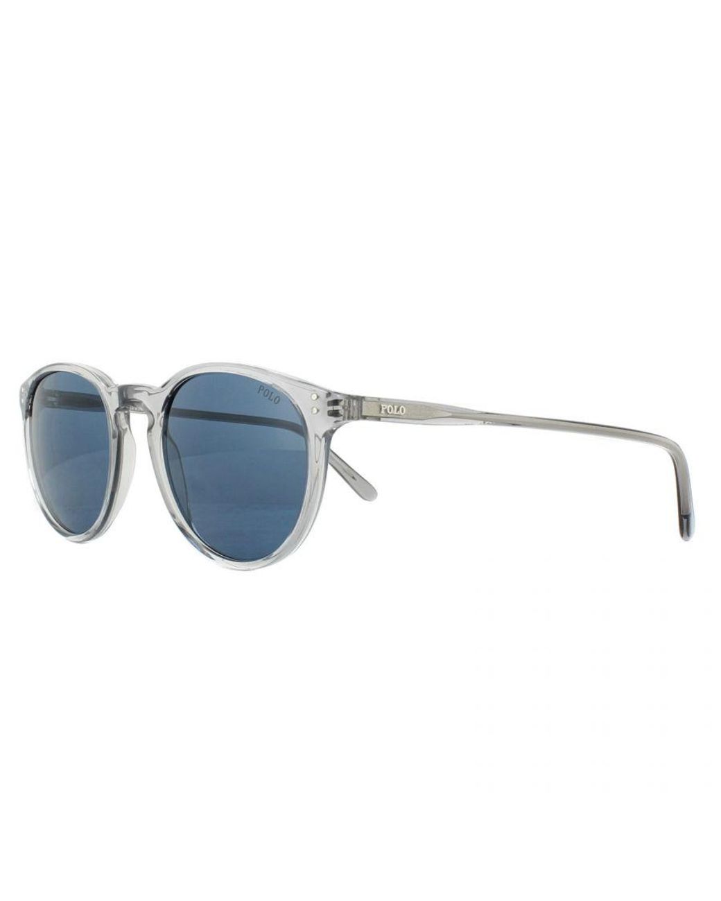 Polo Ralph Lauren Blue Round Shiny Transparent Dark Sunglasses