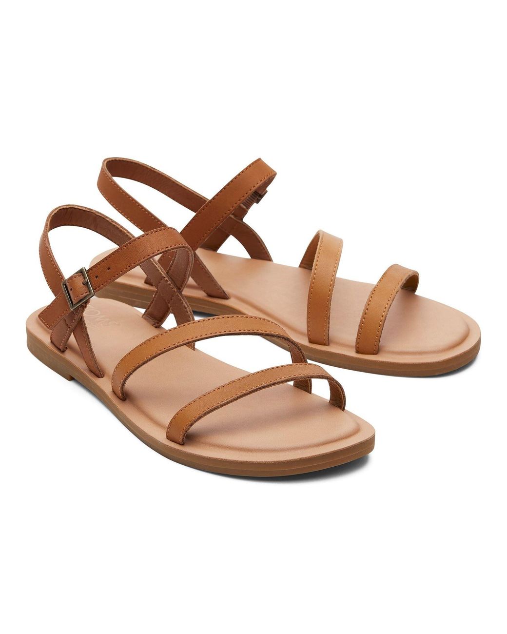 TOMS Brown Kira Leather Sandals for men