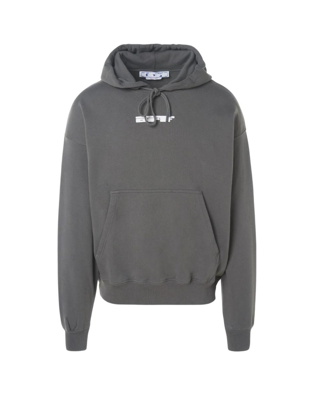 Off-White c/o Virgil Abloh Gray Teddy Arrow Skate Fit Steel Hoodie Cotton for men