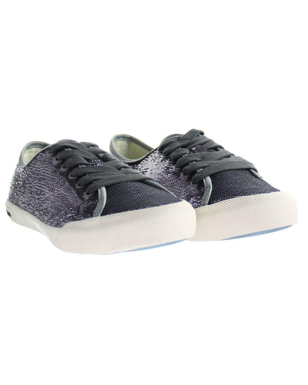 Seavees Blue Monterey Sneaker Standard Pewter Woven Sequins Shoes