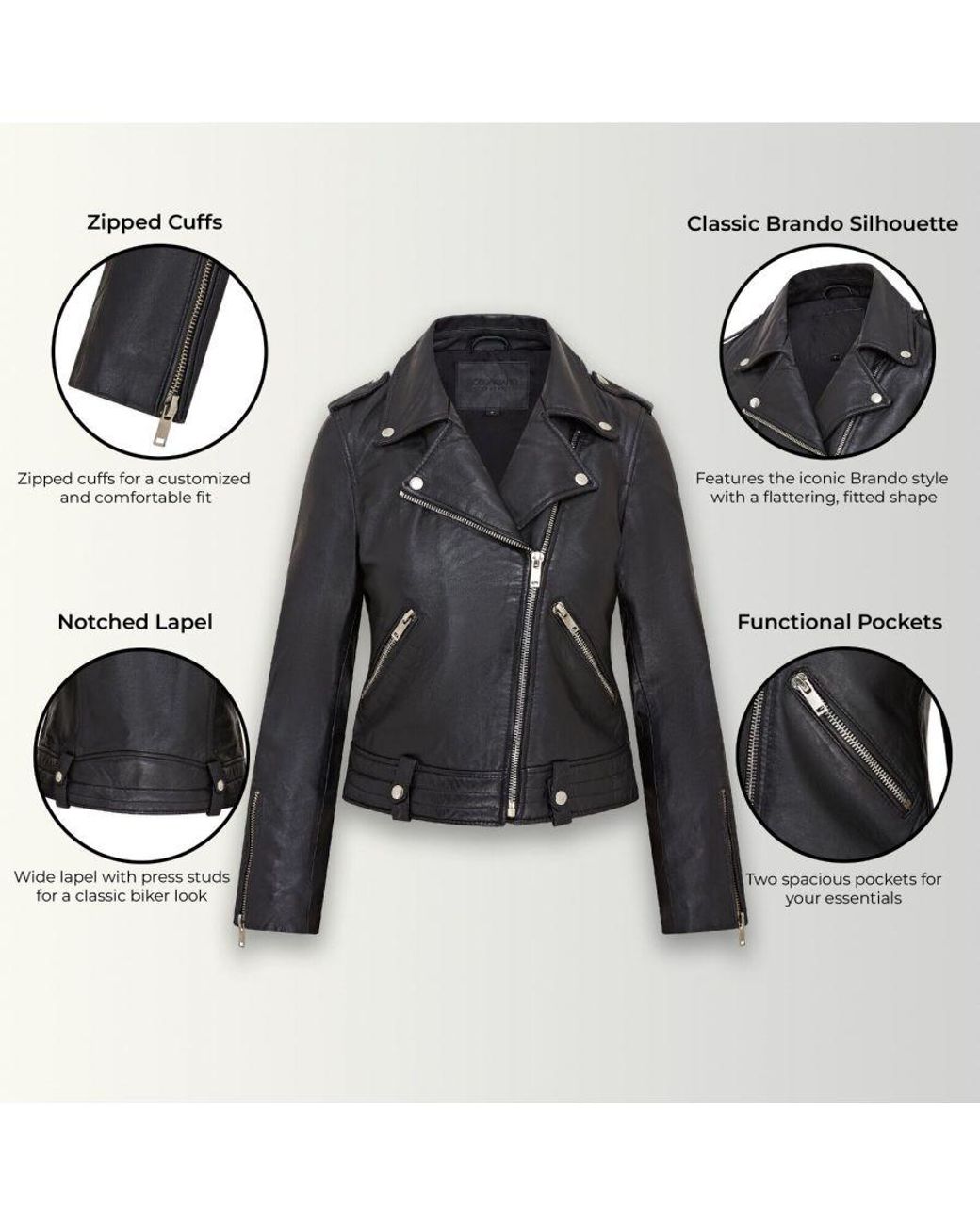 Infinity Leather Black Brando Jacket