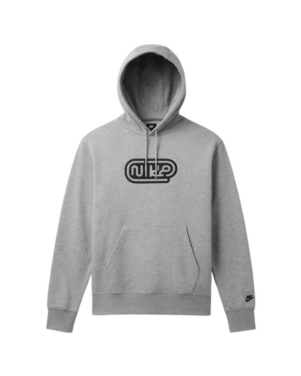 Nike Gray Club Pullover French Terry Hoodie for men