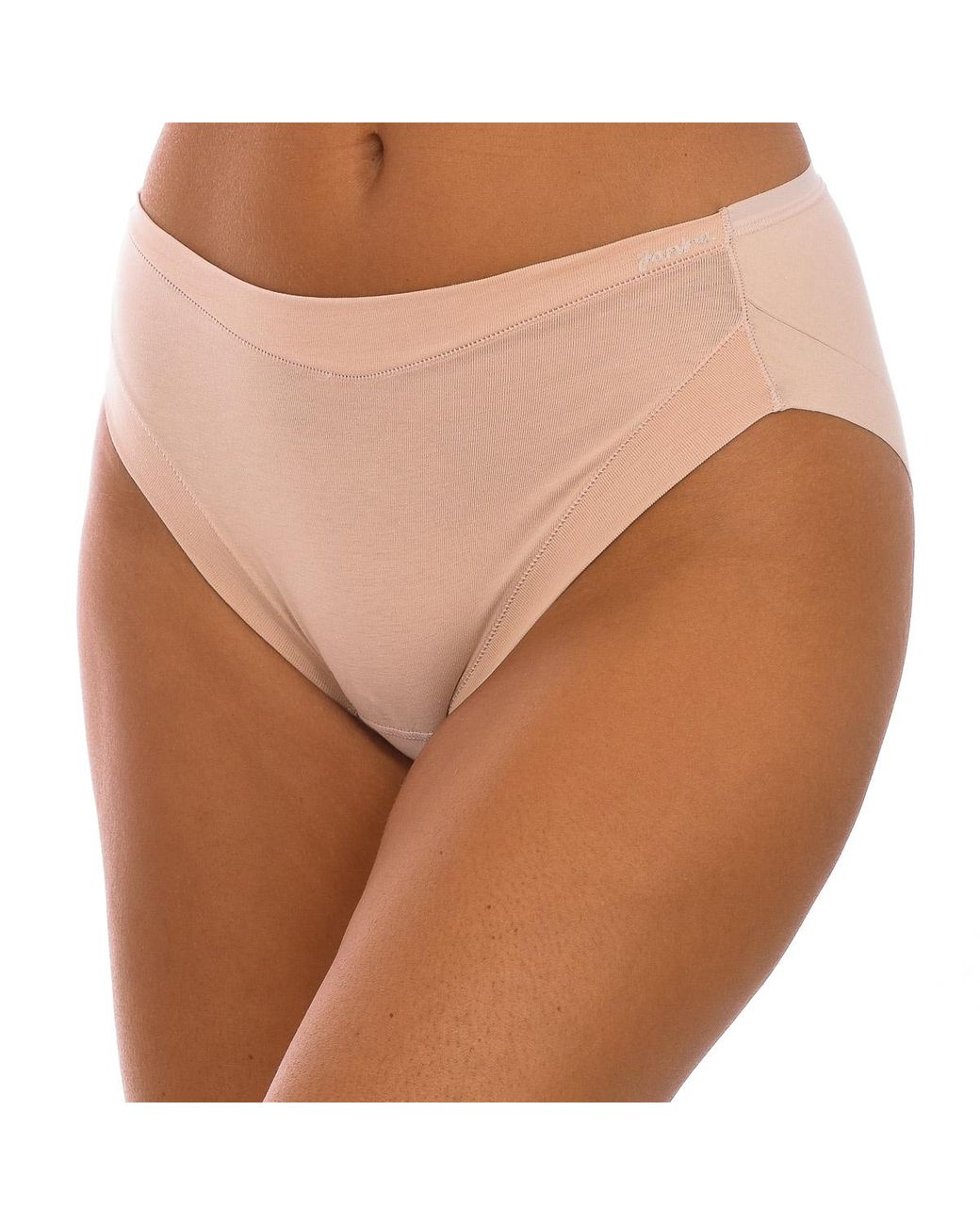 Janira Brown Invisible Briefs Brislip Cotton Band Elastic Fabric 1031862