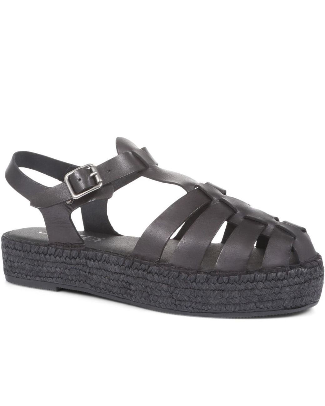 Jones Bootmaker Gray Adelynn Platform Espadrille Sandals