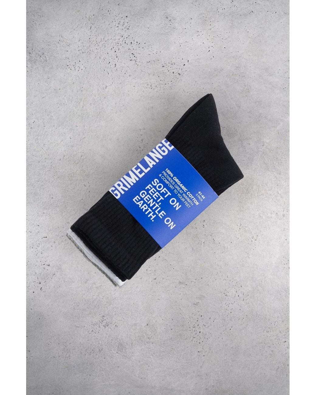 Grimelange Gray 3-Pack Knit Crew Socks for men