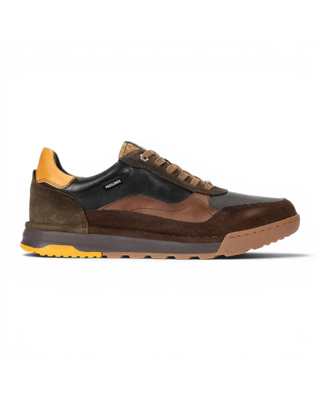 Pikolinos Brown Leather Trainers Sneaker Lace-Up Shoes for men