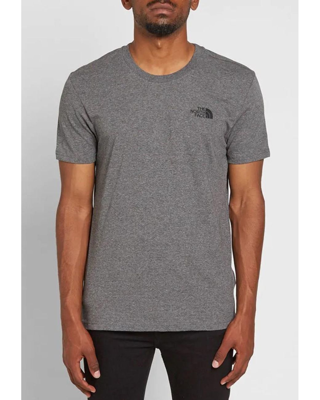 The North Face Gray Ss Simple Dome T Shirt Cotton for men