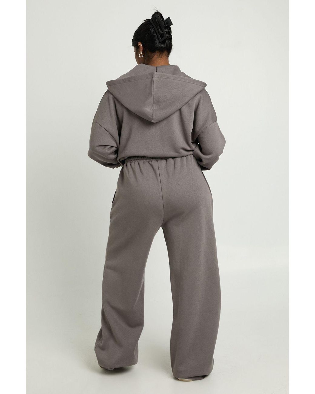 Boohoo Gray Plus Wide Leg Joggers