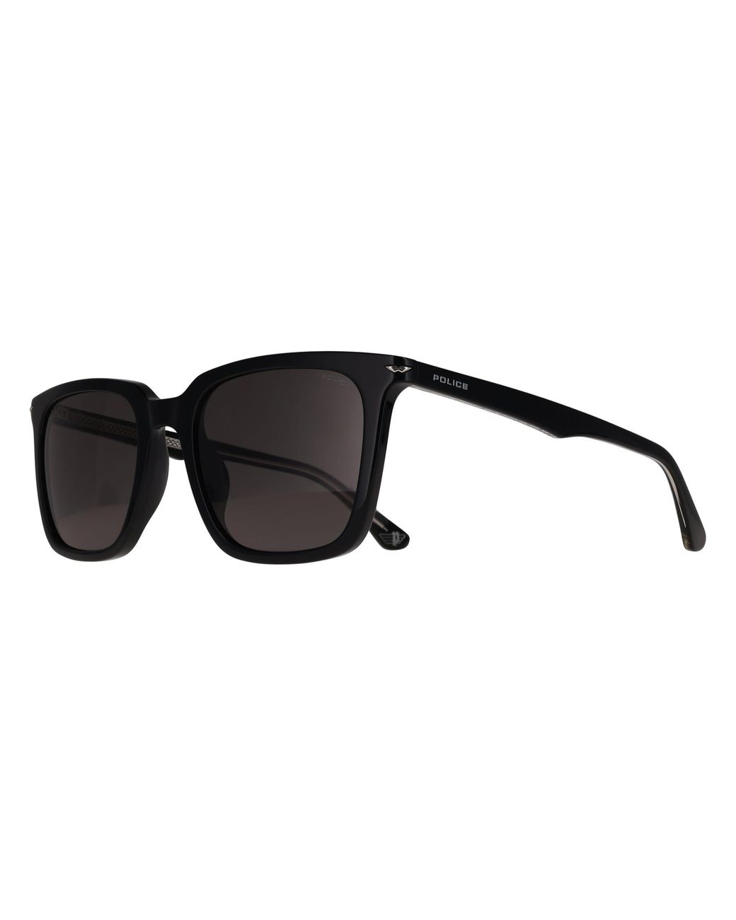Police Black Rectangle Shiny Smoke Splq80 for men