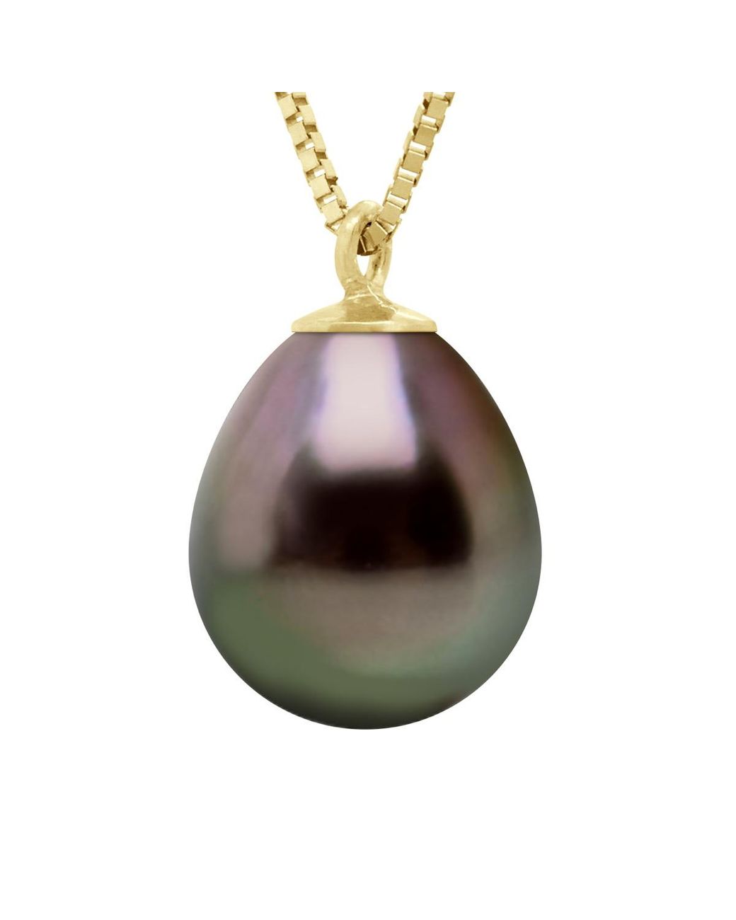 Ateliers Saint Germain Brown Necklace Real Cultured Tahiti Pearl Pear 9-10 Mm