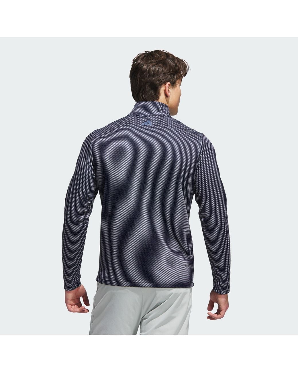 Adidas Originals Blue Printed Quarter-Zip for men