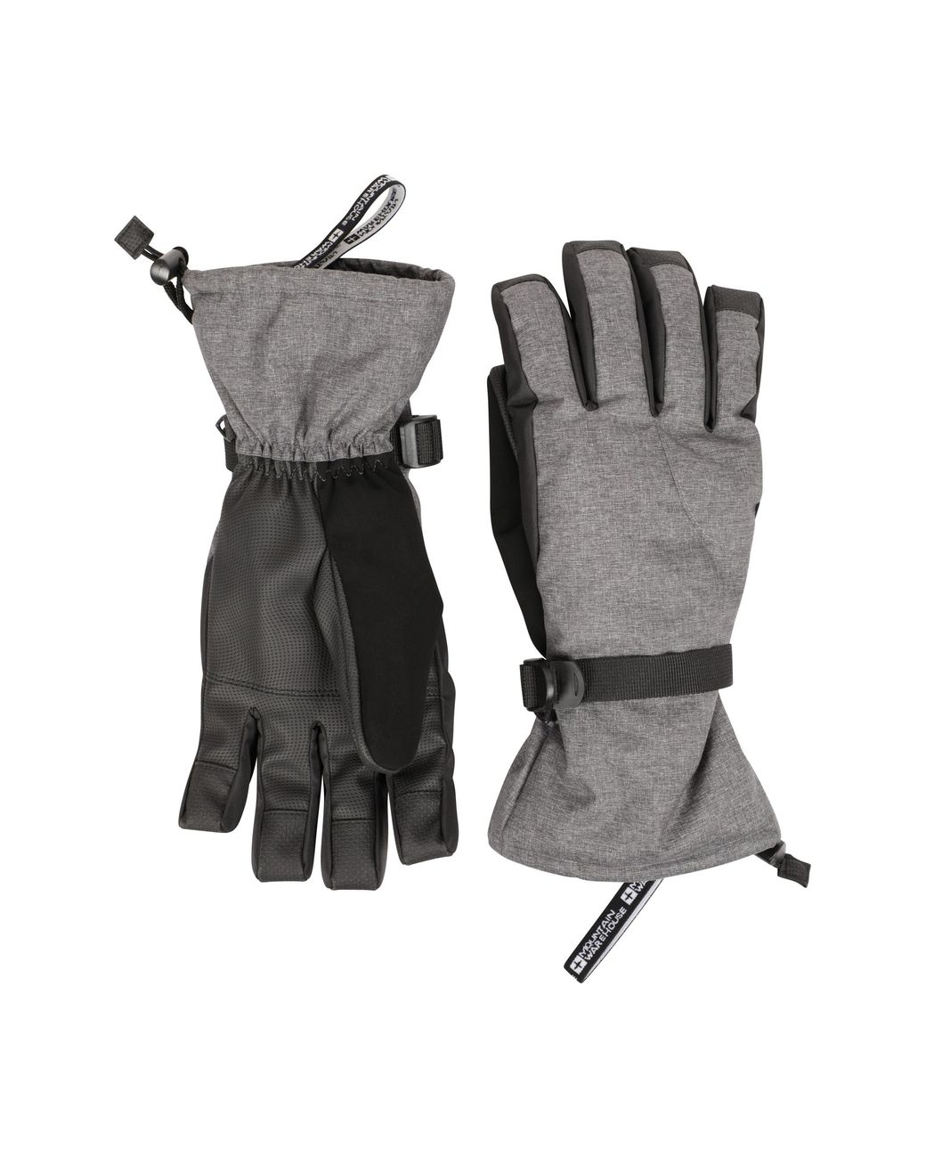 Mountain Warehouse Black 'Lodge' Ski Gloves Lightweight Snowproof Warm Comfortable Winter Mittens for men