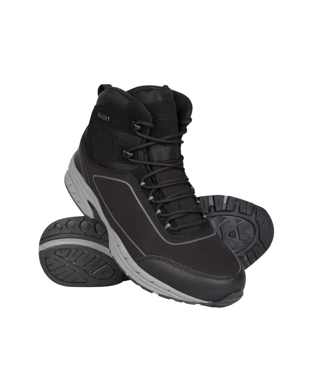 Mountain Warehouse Black 'Ramble' Softshell Boots With High Traction Outsole Waterproof Hiking Shoes Textile for men