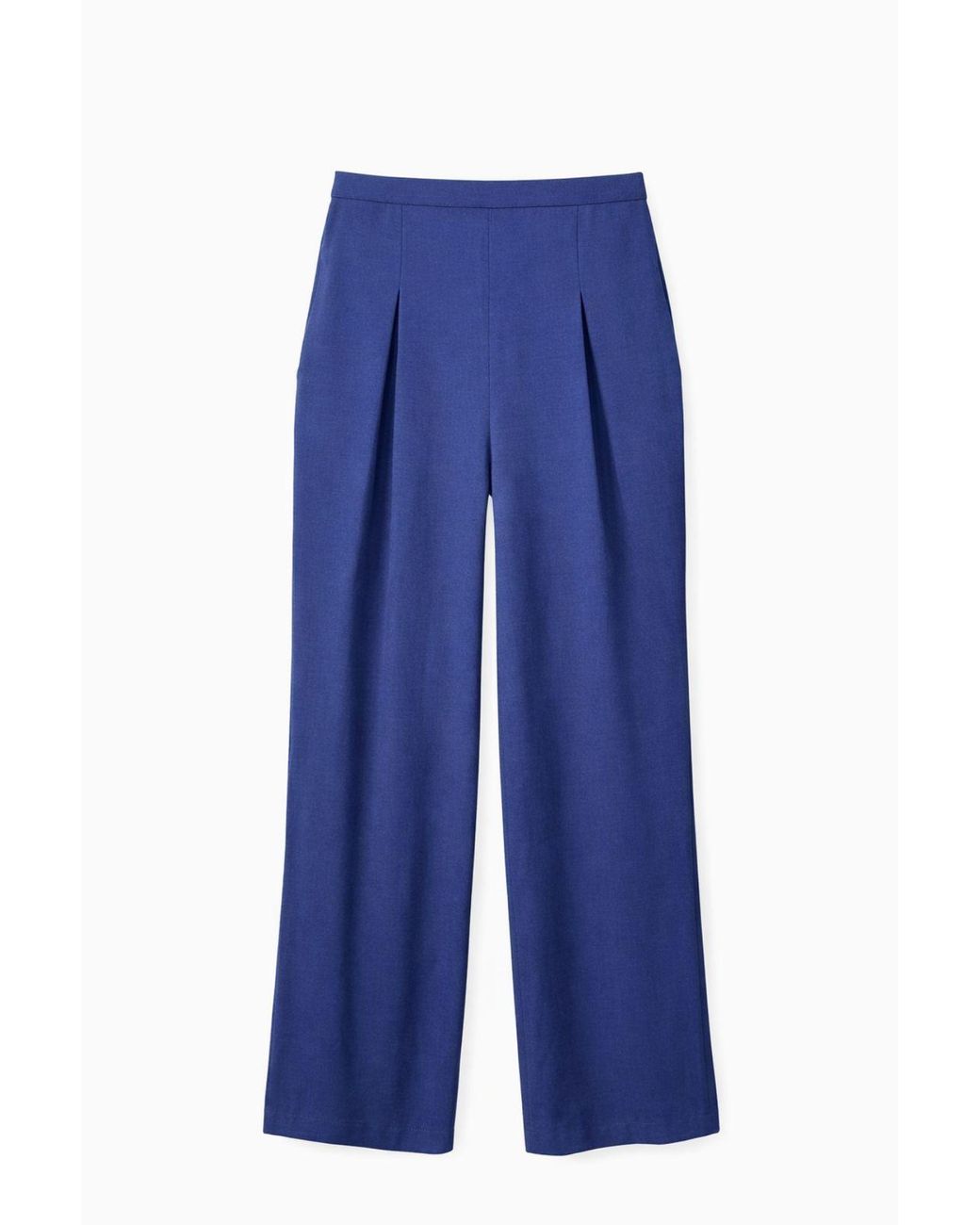 MixRay Blue High-Waist Wide-Leg Crepe Trousers