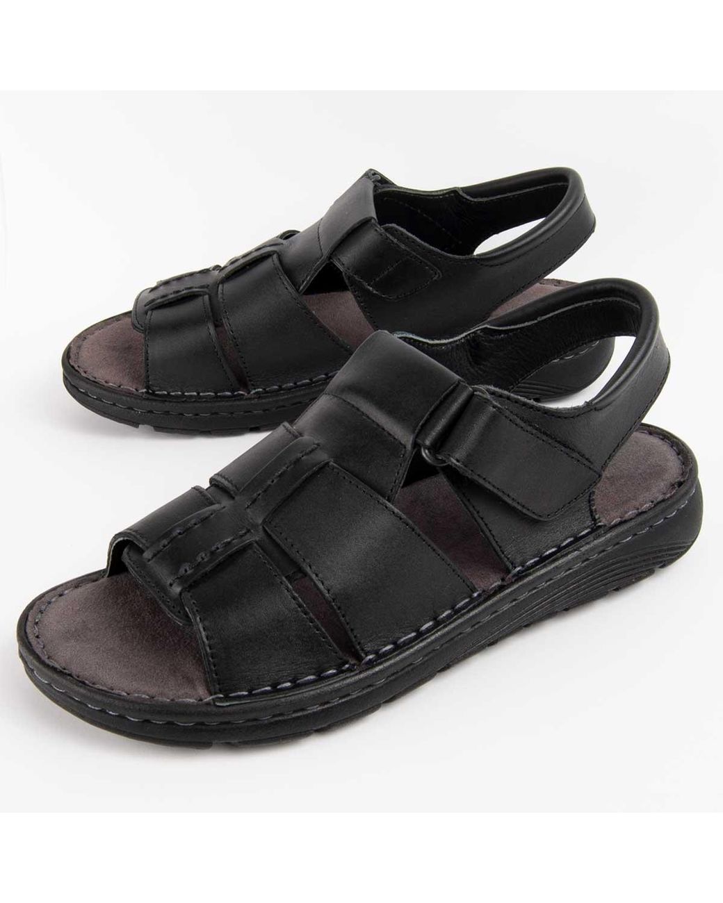 Purapiel Black Sandal Beira4 Leather for men