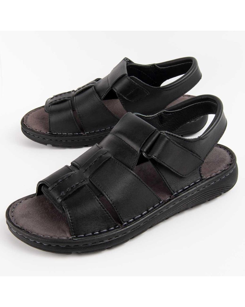 Purapiel Black Sandal Beira4 Leather for men
