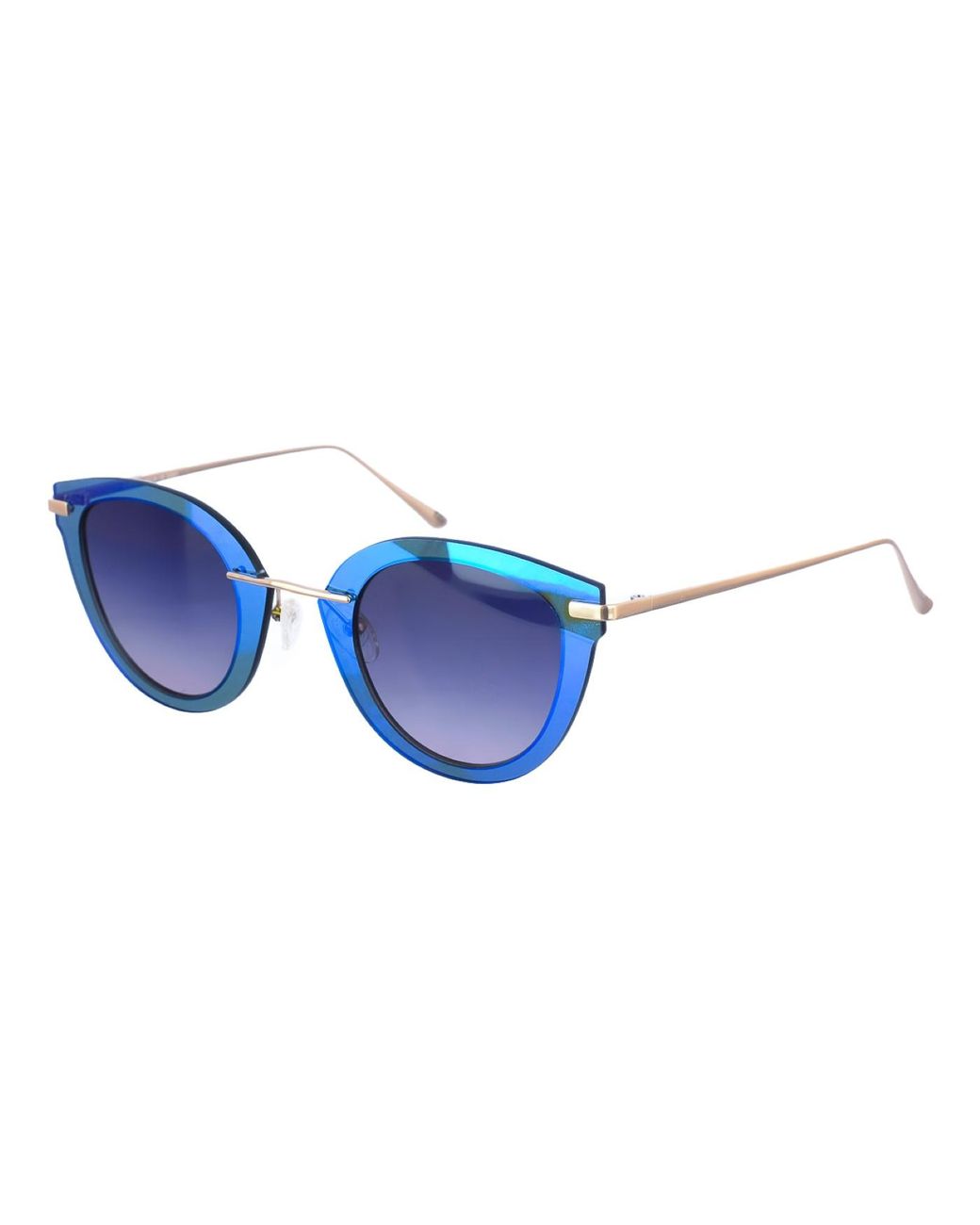Kypers Blue Sidney Oval-Shaped Metal Sunglasses