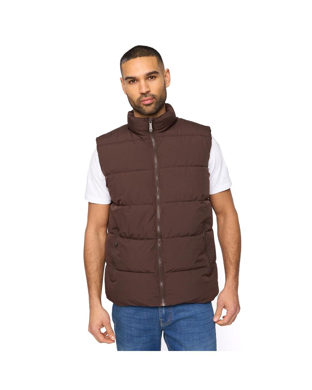 Bewley & Ritch Brown Stanten Puffer Gilet for men