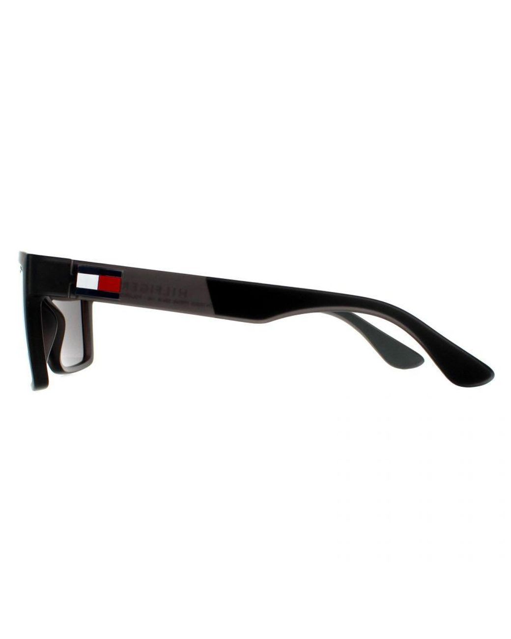 Tommy Hilfiger Black Rectangle Matte Polarized Sunglasses for men