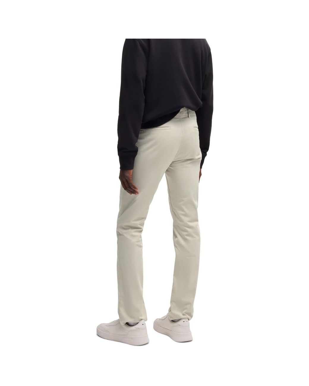 Boss Black Solid Patterned Slim Chinos for men