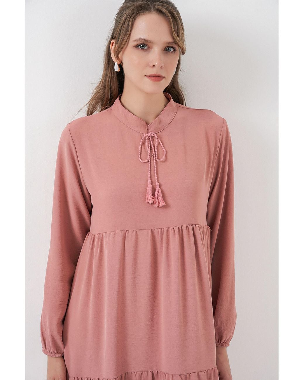 Bigdart Pink Maxi Dress With Bow Detail