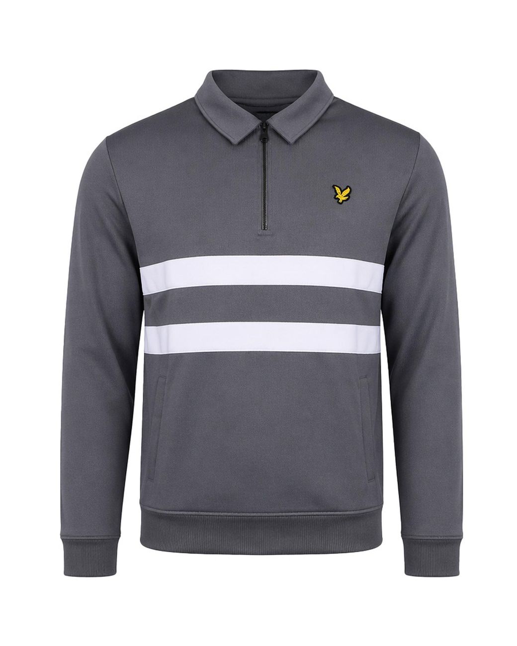 Lyle & Scott Gray Wide Stripe Sweater for men