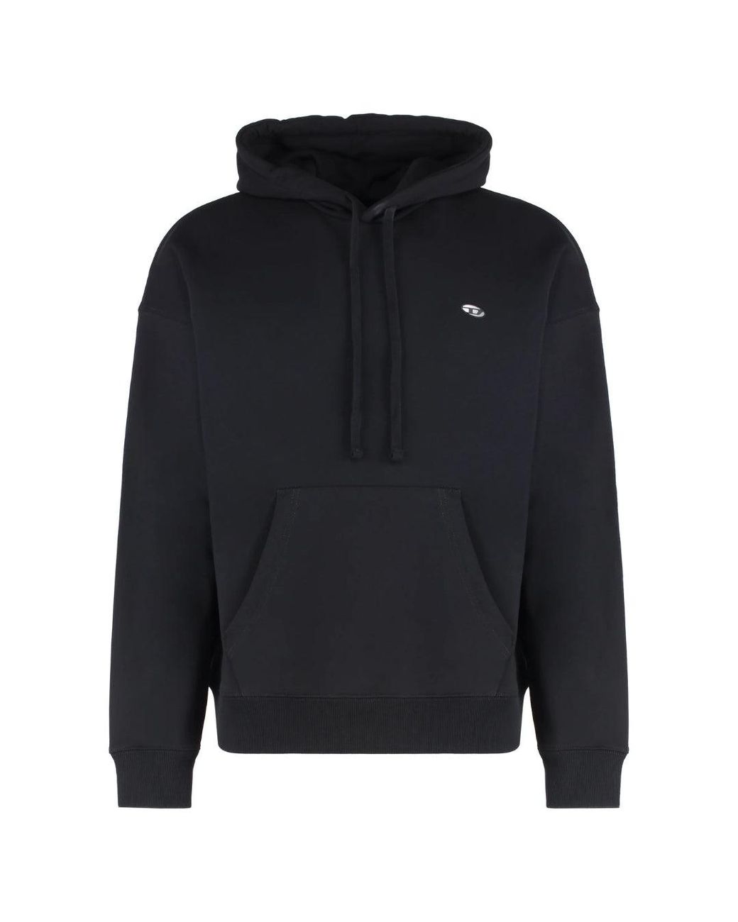 DIESEL Blue Small Logo Hoodie Cotton for men