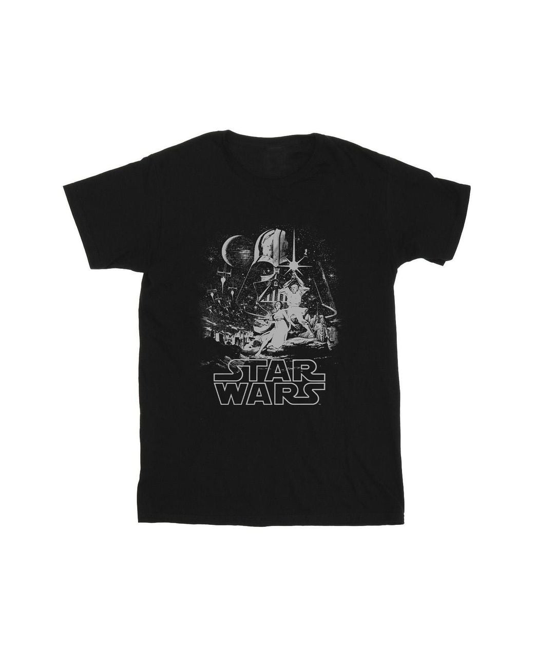 Star Wars Black New Hope Poster T-Shirt Cotton for men
