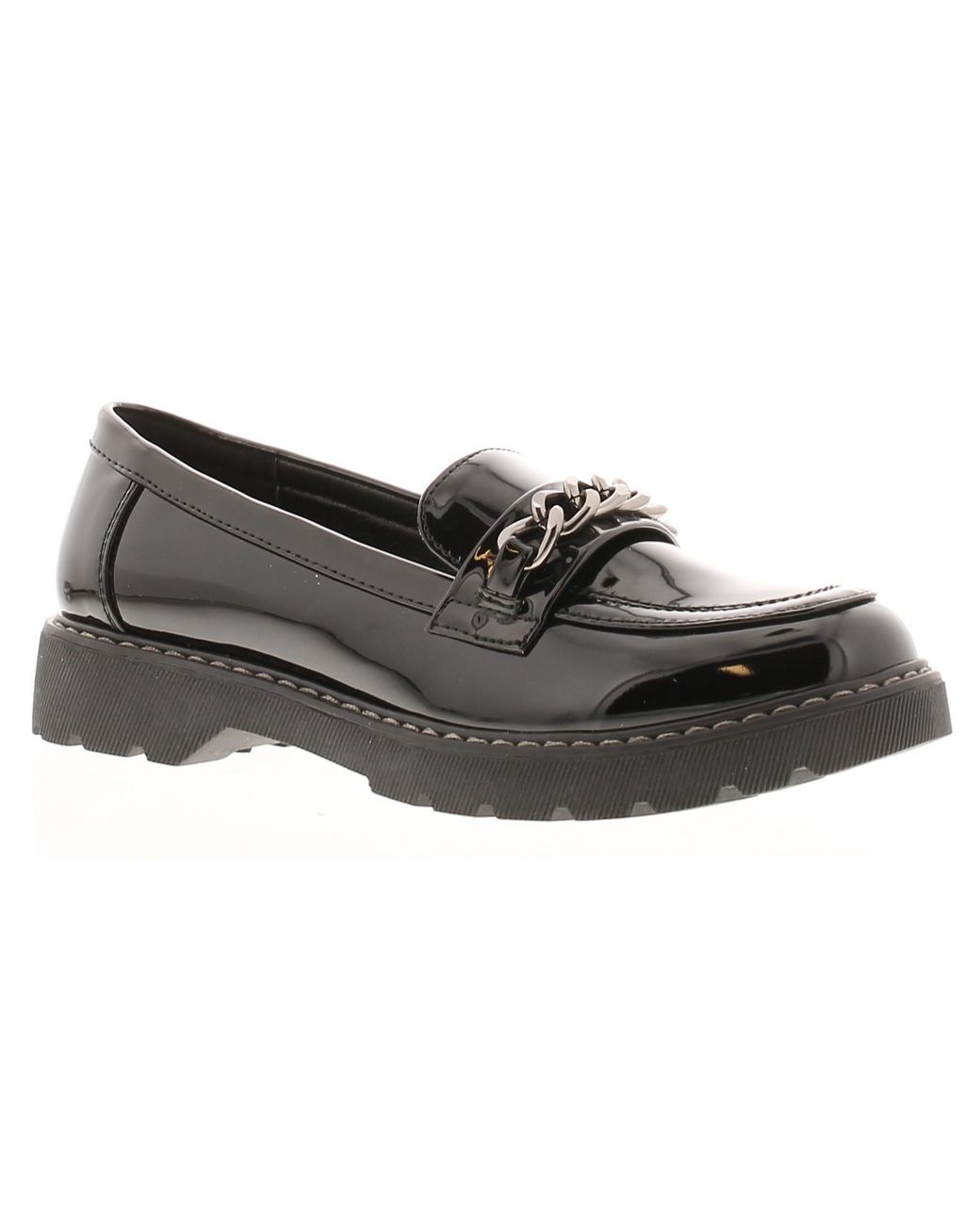 Apache Brown Shoes Work School Kilburn Slip On Patent