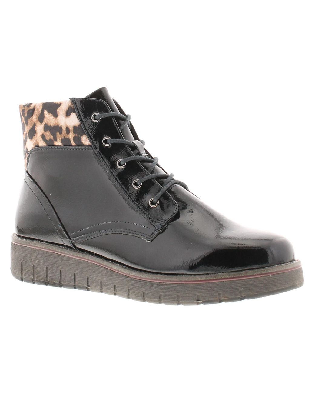 Marco Tozzi Gray Boots Ankle Mollie Lace Up Patent