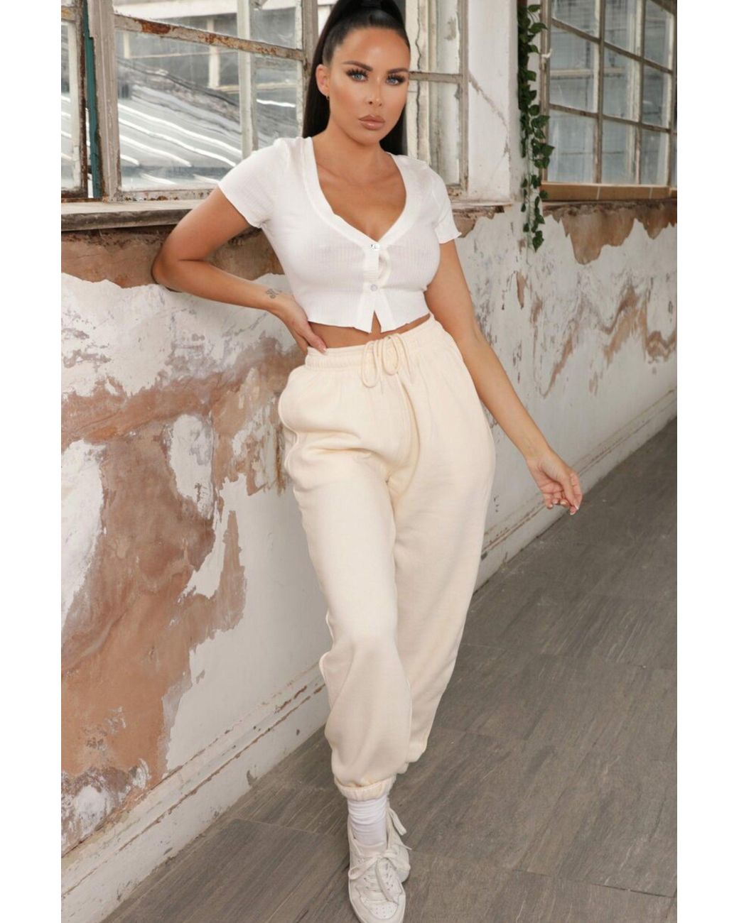 Femme Luxe Natural Cuffed Joggers Lizzie