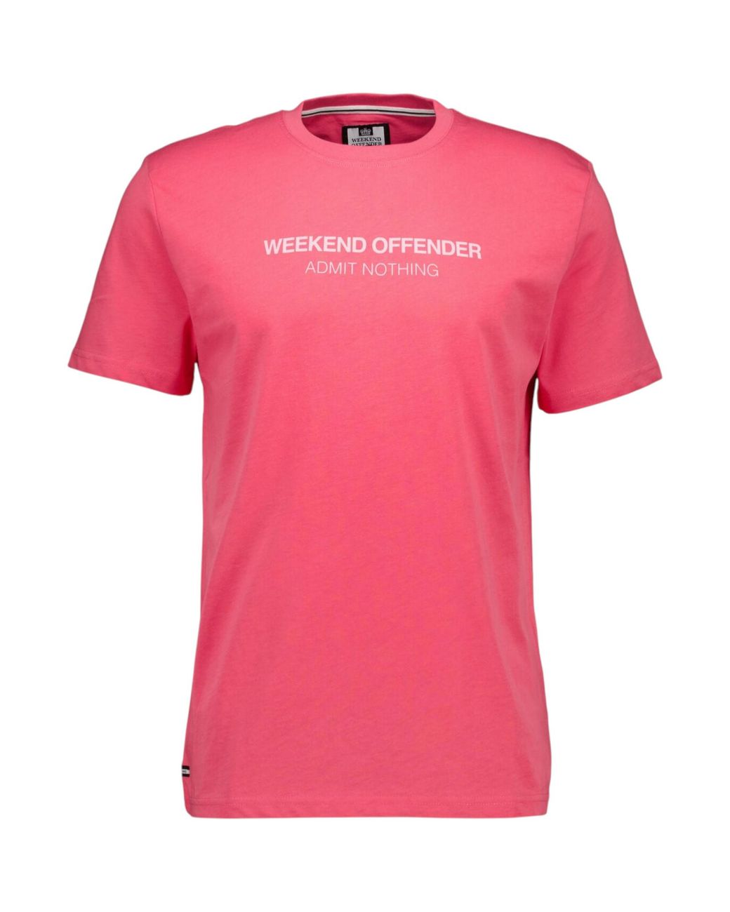 Weekend Offender Pink T Shirts Steinbeck Crew Neck Short Sleeve Cotton Summer for men