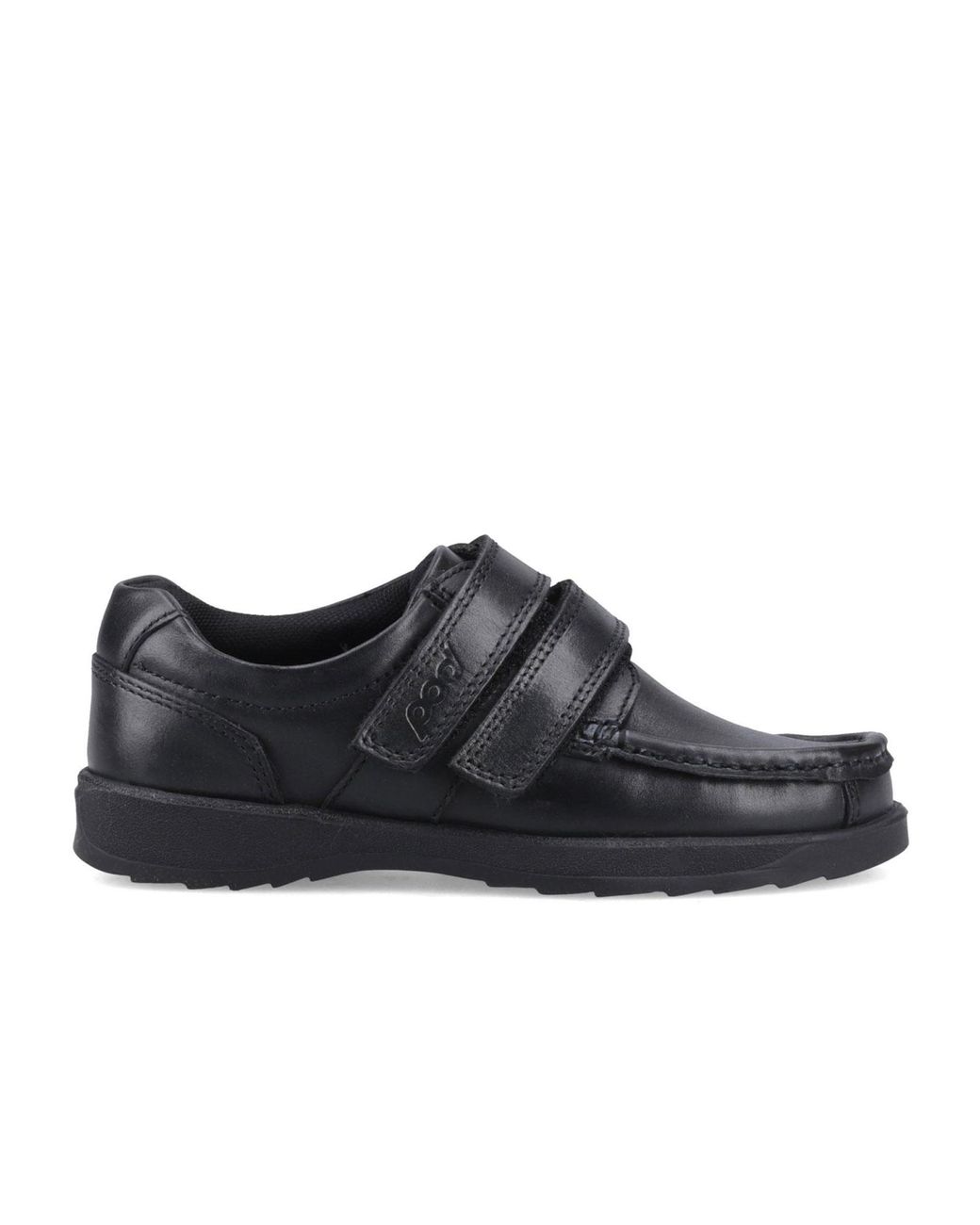Pod Black Aran Leather Senior School Shoes for men