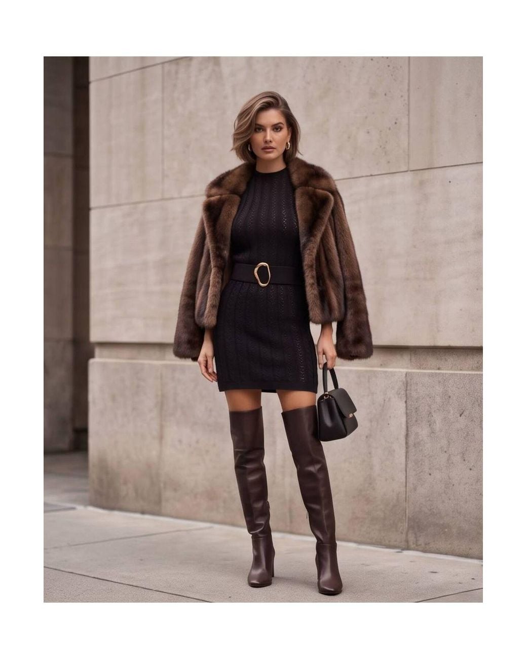 RYVAN Black Knit Dress