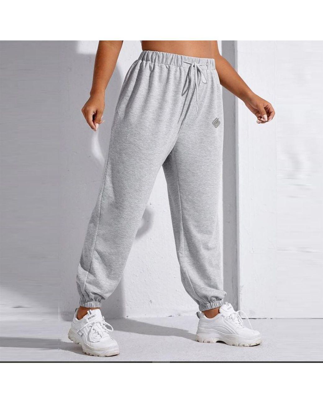 Enzo Gray Ladies Oversized Joggers
