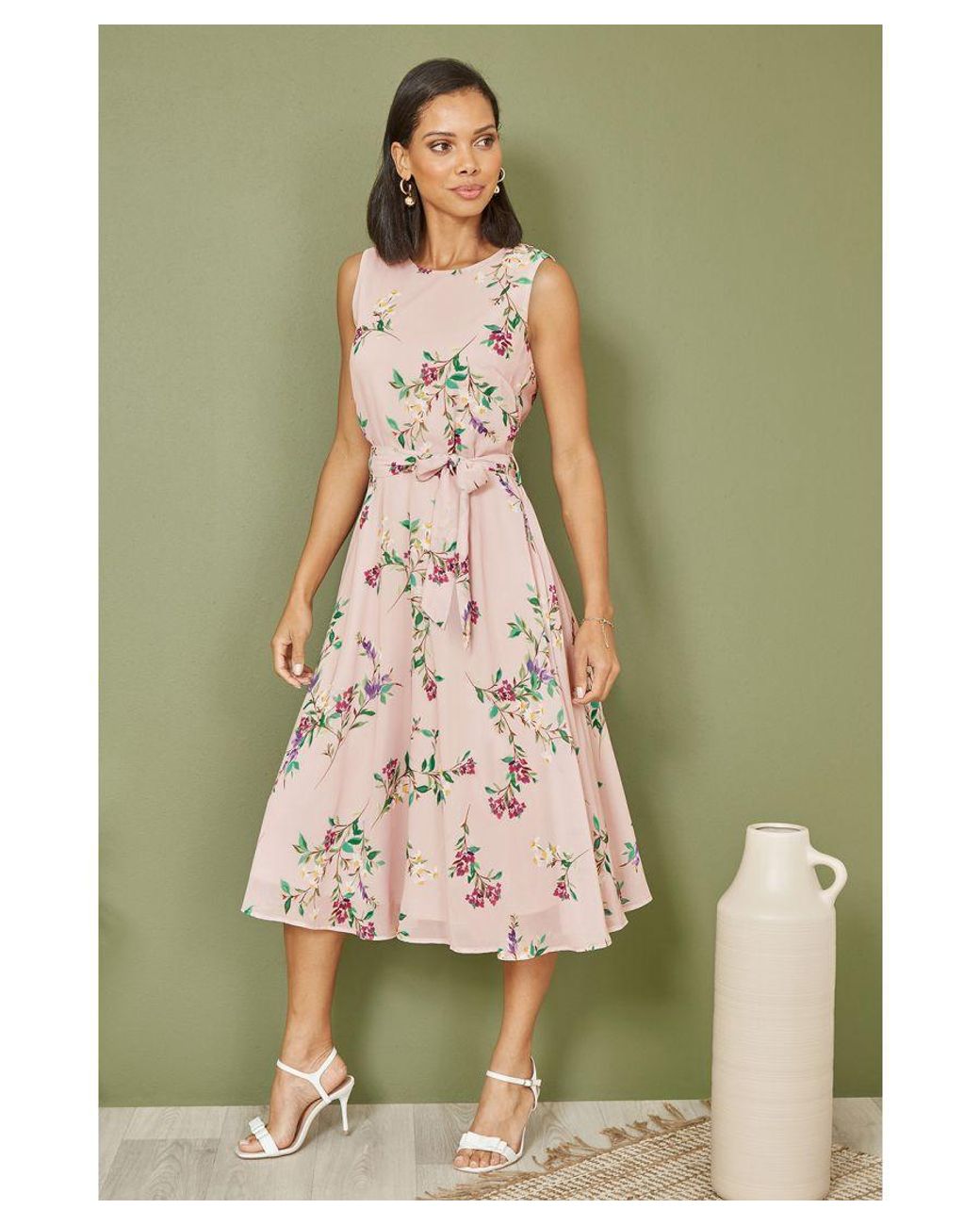 Floral Midi Skater Dress Obirin Midi Skater Dress –