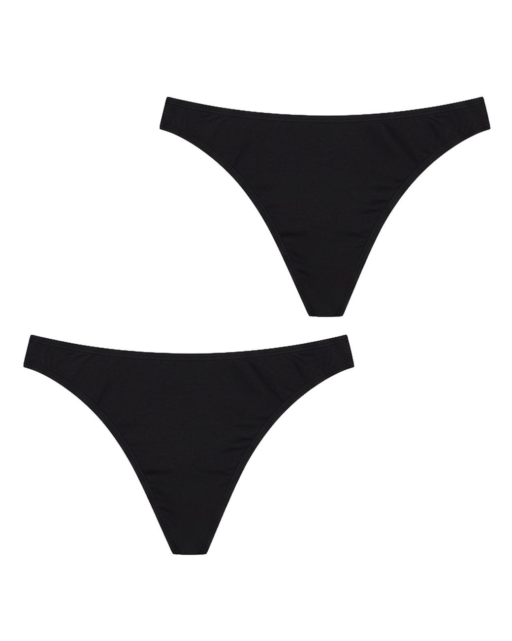 Q En Black Pack Of 2 Micromodal Thongs Q105