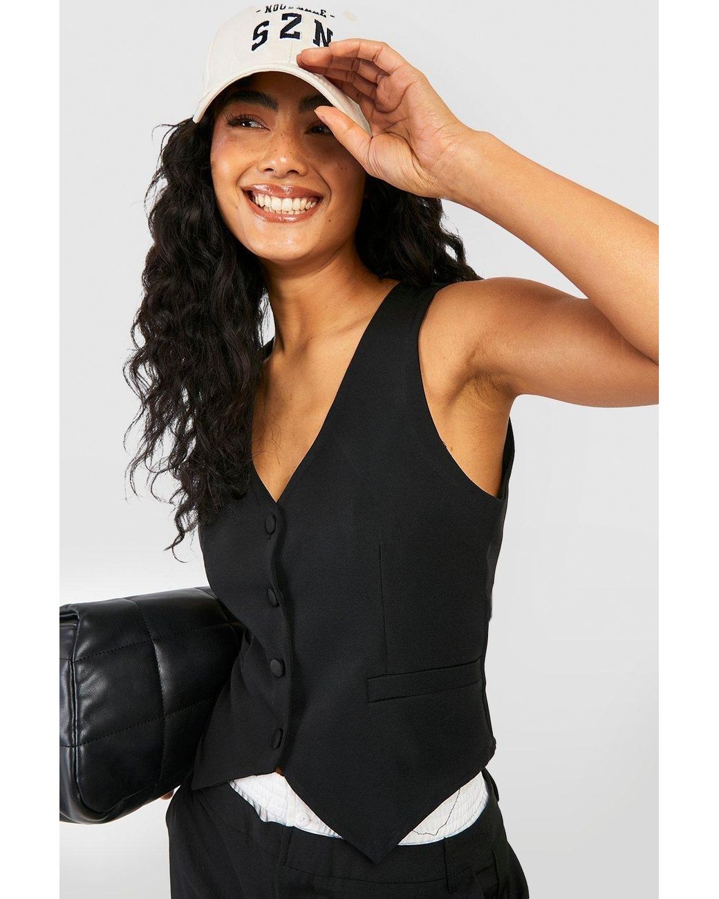 Boohoo Black Fitted Tailored Waistcoat