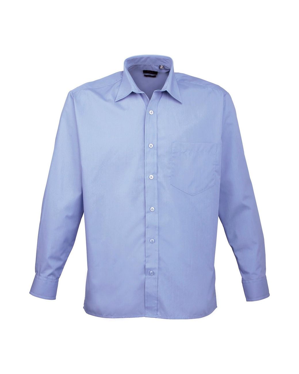 PREMIER Blue Poplin Long-Sleeved Shirt (Mid) for men