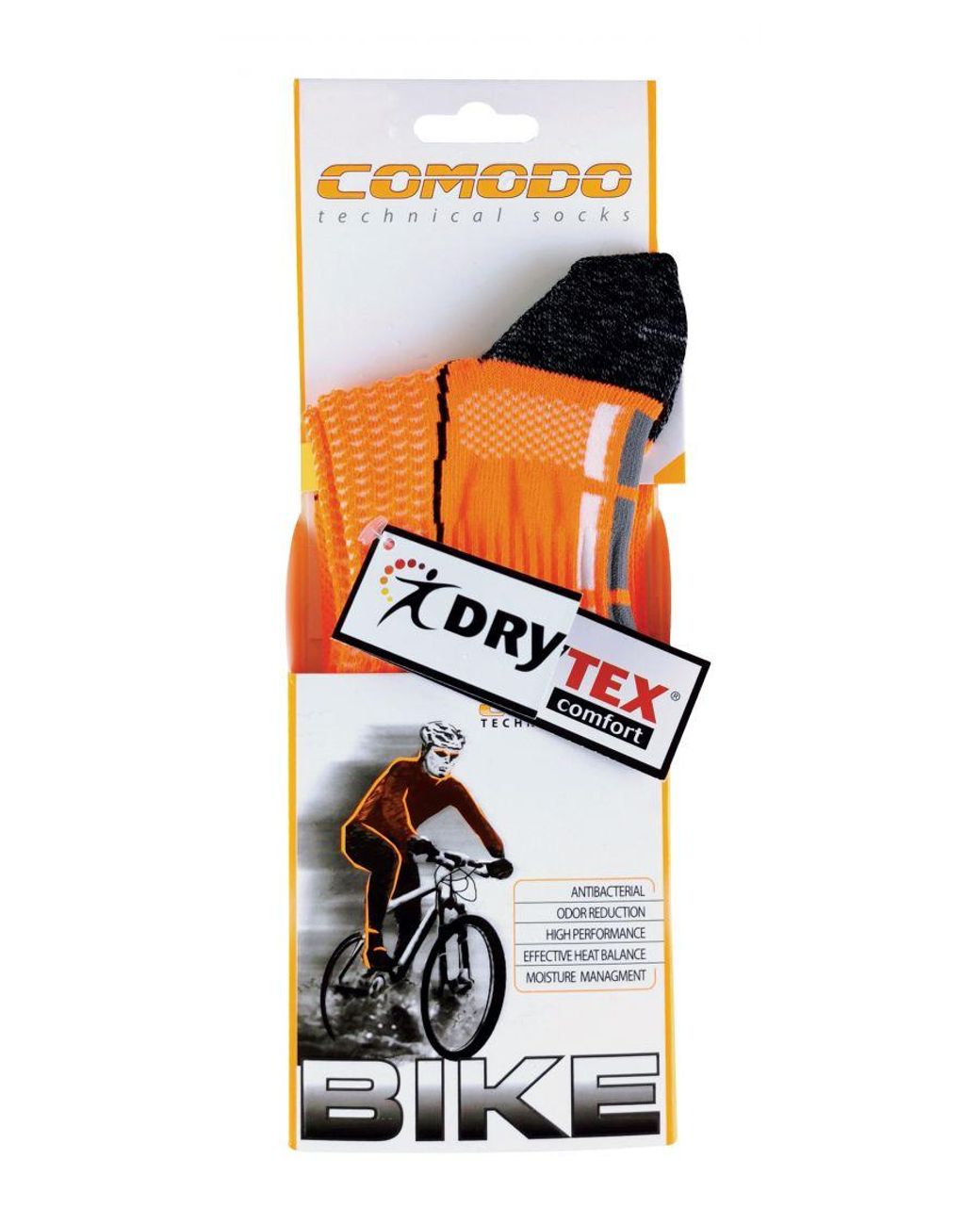 Comodo Orange High Vis Neon Cycling Socks For Bike for men