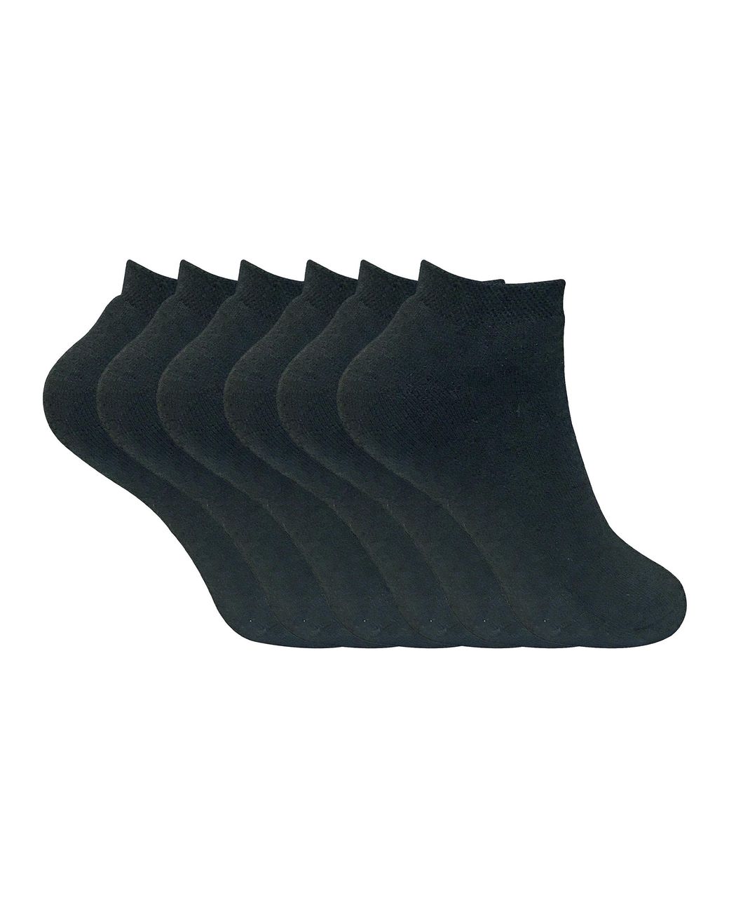 Sock Snob Blue 6 Pairs Ladies Cushioned Thermal Trainer Socks