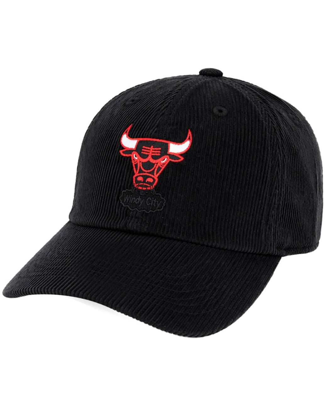 Mitchell & Ness Black Nba Chicago Bulls Cord Dad Cap Cotton