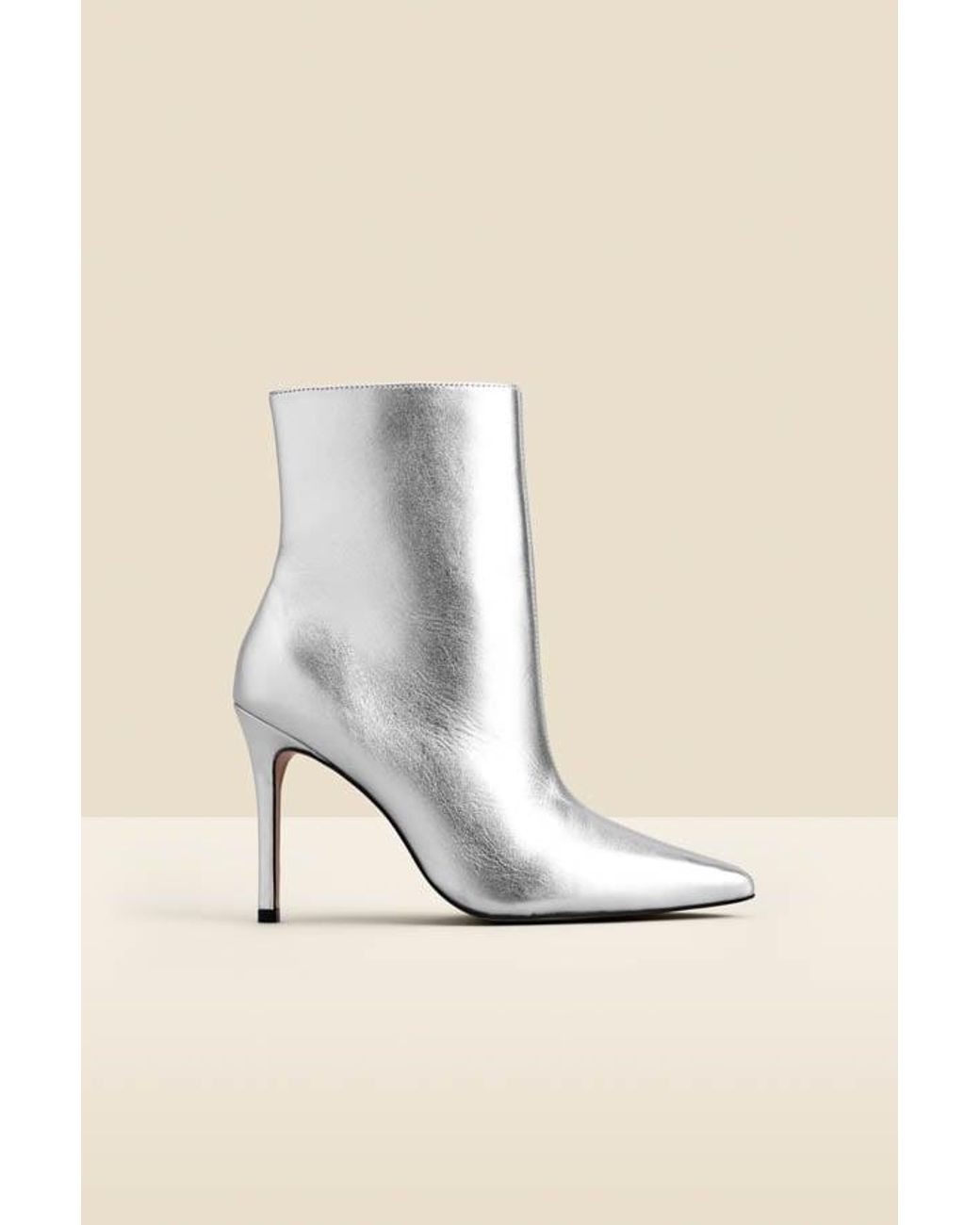 Sosandar Natural Leather Pointed Toe Ankle Boot