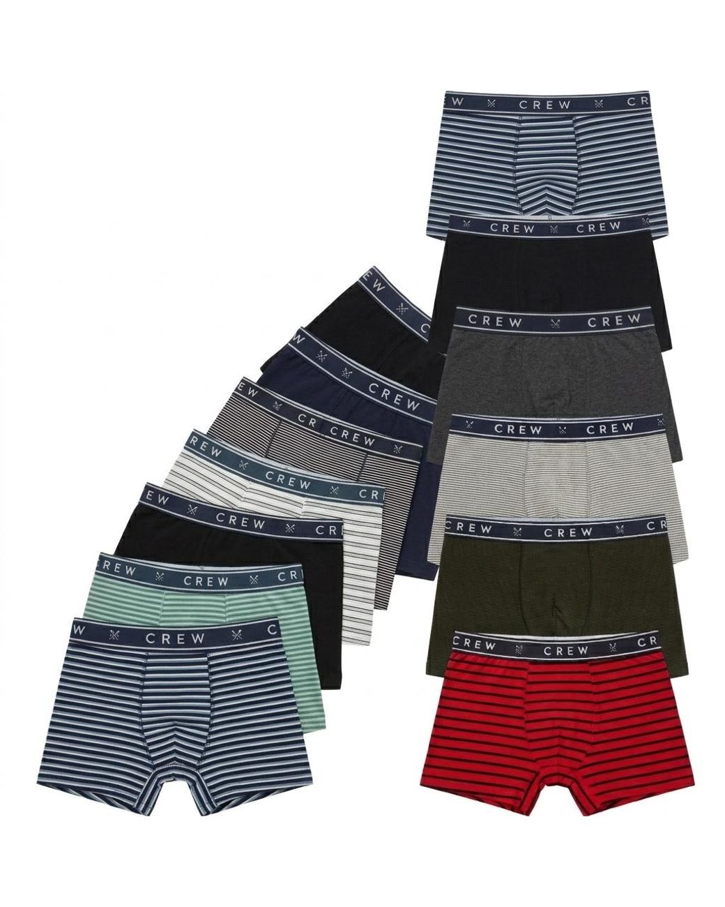 Nike Blue Crew Clothing Boxer Briefs Cotton Stretch 3Pack Jersey Assorted Underwear for men