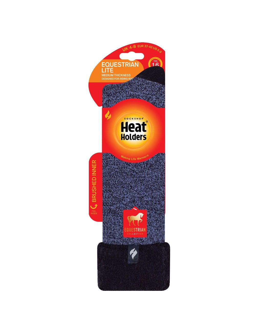 Heat Holders Blue Ladies Thermal Long Wellington Boot Socks With Soft Brushed Lining