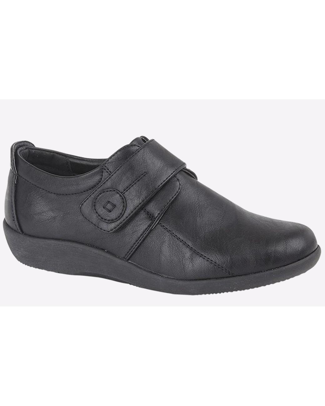 Boulevard Black Toronto Bar Shoes (Wide Fit)