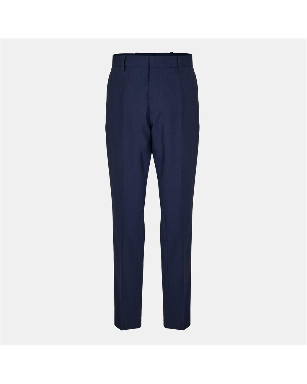 Boss Blue Genius Solid Patterned Straight Chinos for men