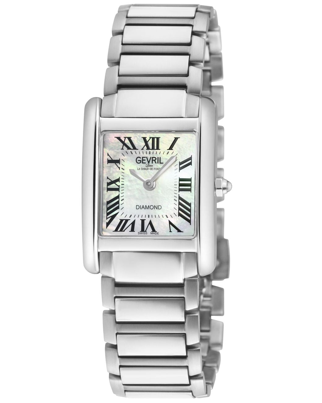 Gevril Gray Regina Swiss Watch, Mop Dial, 316L Ss Case, Stainless Steel Bracelet
