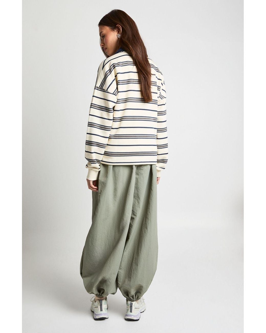 Boohoo Green Nylon Balloon Trousers