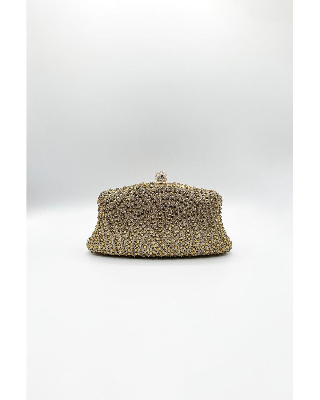 SVNX Natural Embellished Clutch Bag